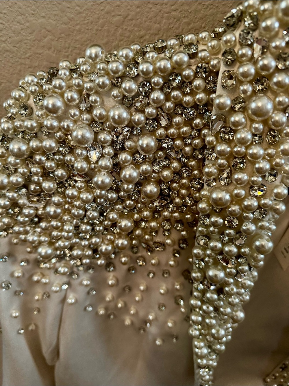 Alice + Olivia Ivory Pearl & Crystal Embellished Blazer Jacket - Picture 4 of 16